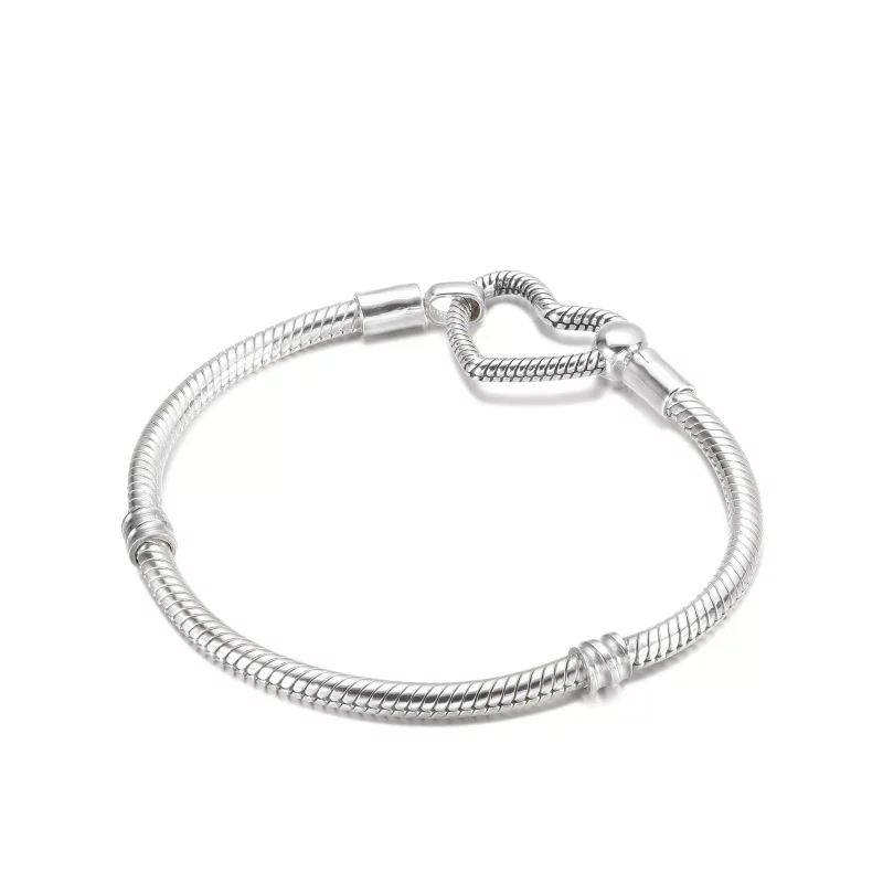 (afbeelding voor) Pandora Moments Snake Chain Armband met Hartsluiting - 599539C00 - Bekijken 2