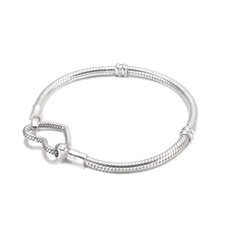 (afbeelding voor) Pandora Moments Snake Chain Armband met Hartsluiting - 599539C00 - Bekijken 3