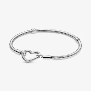 (afbeelding voor) Pandora Moments Snake Chain Armband met Hartsluiting - 599539C00