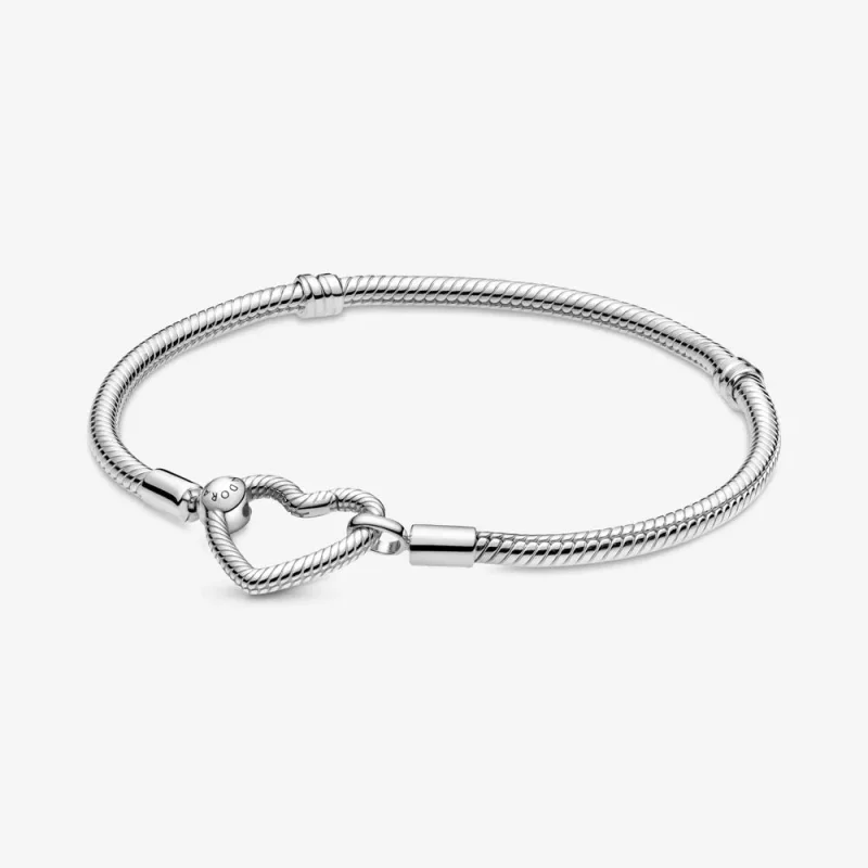 (afbeelding voor) Pandora Moments Snake Chain Armband met Hartsluiting - 599539C00