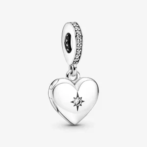 (afbeelding voor) PANDORA Openslaand Hartmedaillon Hangende Bedel - 799537C01