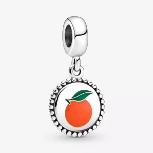 (afbeelding voor) PANDORA Oranje motief rond Hangende Bedel - 791169C00_E026