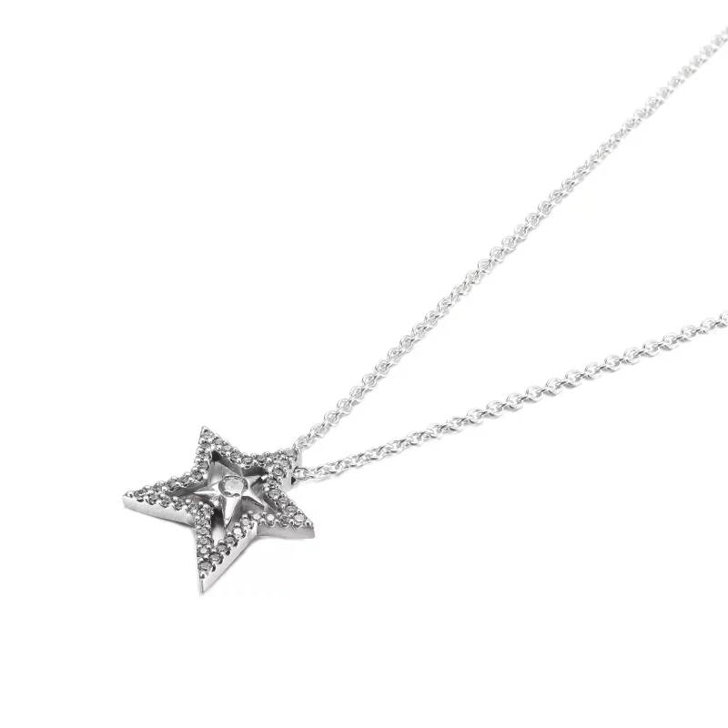 (afbeelding voor) PANDORA Pavé Asymmetrische Ster Halsketting - 390020C01 - Bekijken 2