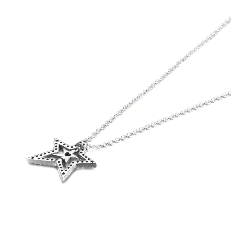 (afbeelding voor) PANDORA Pavé Asymmetrische Ster Halsketting - 390020C01 - Bekijken 3