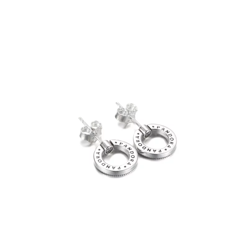(afbeelding voor) PANDORA Pavé & Logo Cirkel Omkeerbare Oorknopjes - 299486C01 - Bekijken 4