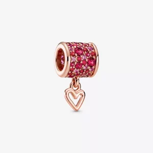 (afbeelding voor) PANDORA Pave Geschetst Hart Cilinderbedel - 789548C01