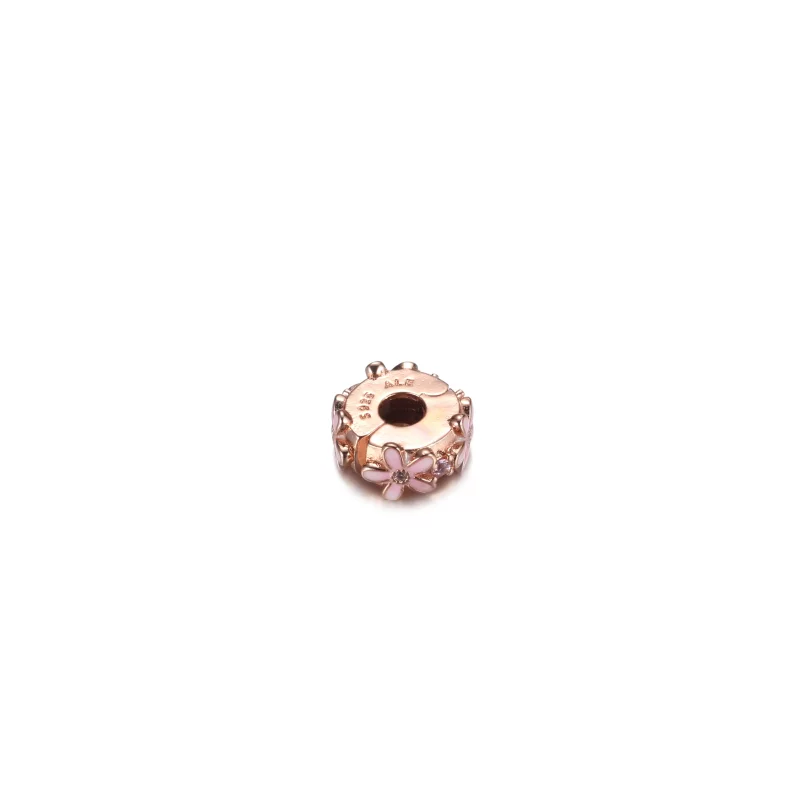 (afbeelding voor) PANDORA Pink Daisy Spacer Clip Charm - 788809C01 - Bekijken 3