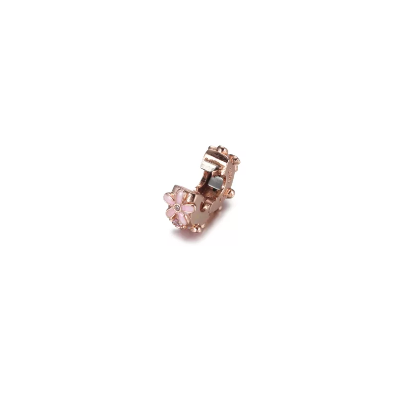 (afbeelding voor) PANDORA Pink Daisy Spacer Clip Charm - 788809C01 - Bekijken 4