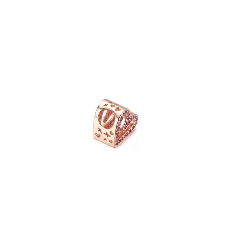 (afbeelding voor) PANDORA Sprankelend Robijnrood Roze Geschetst Hart Bedel - 788692C02 - Bekijken 4