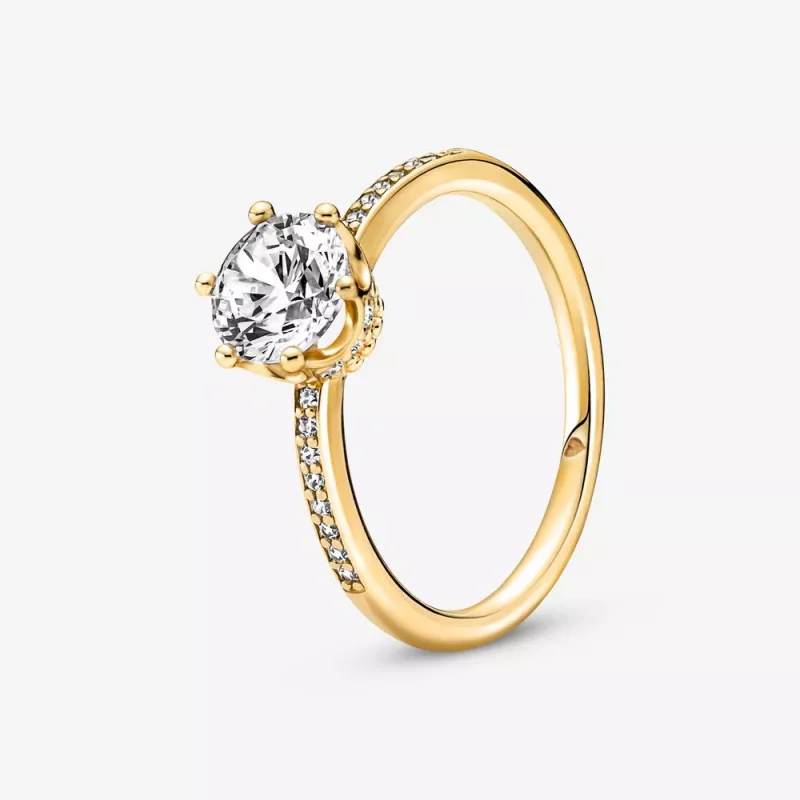 (afbeelding voor) PANDORA Transparante Sprankelende Kroon Solitaire Ring - 168289C01