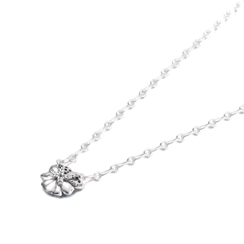 (afbeelding voor) PANDORA Blauw Viooltje Ketting met Hanger - 390770C01 - Bekijken 3