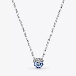 PANDORA Blauw Viooltje Ketting met Hanger - 390770C01 (afbeelding voor) PANDORA Blauw Viooltje Ketting met Hanger - 390770C01