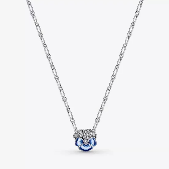 (afbeelding voor) PANDORA Blauw Viooltje Ketting met Hanger - 390770C01