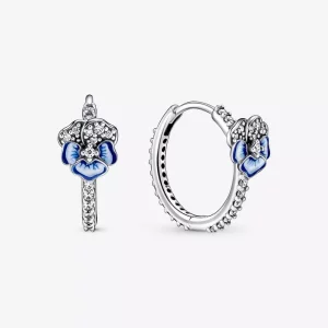 (afbeelding voor) PANDORA Blauw Viooltje Oorringen - 290775C01