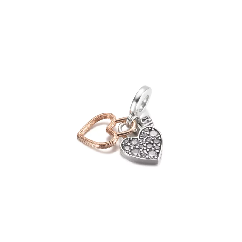 (afbeelding voor) PANDORA Hart Hangslot Dubbele Hangende Bedel - 780087C01 - Bekijken 2
