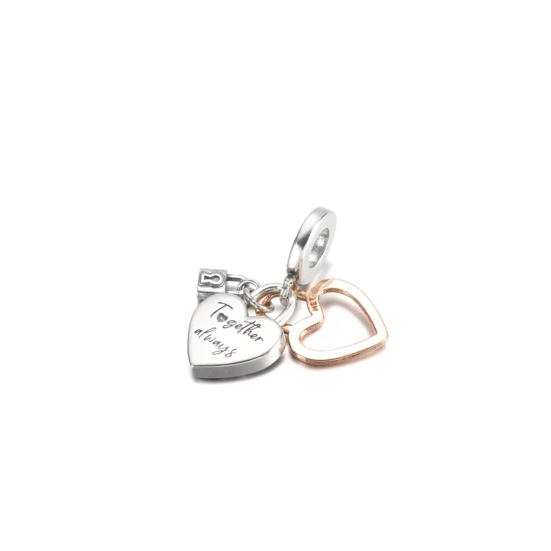 (afbeelding voor) PANDORA Hart Hangslot Dubbele Hangende Bedel - 780087C01 - Bekijken 3
