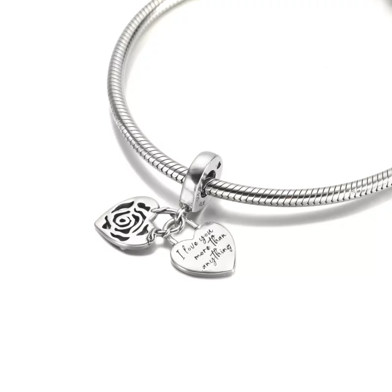 (afbeelding voor) PANDORA Roos Hart Hangslot Hangende Bedel - 790086C00 - Bekijken 5