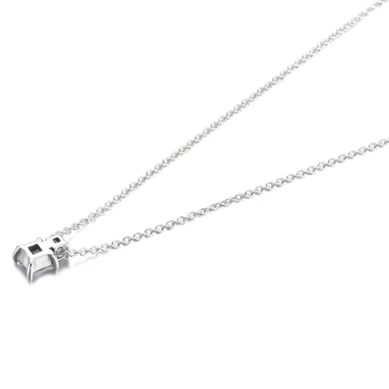 (afbeelding voor) PANDORA Sprankelende Halsketting met Ronde & Vierkante Hanger - 390048C01 - Bekijken 3
