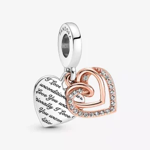 PANDORA Verstrengelde Harten Dubbele Hangende Bedel - 781062C01 (afbeelding voor) PANDORA Verstrengelde Harten Dubbele Hangende Bedel - 781062C01
