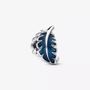 (afbeelding voor) PANDORA Blauwe Gebogen Veer Bedel - 792576C01