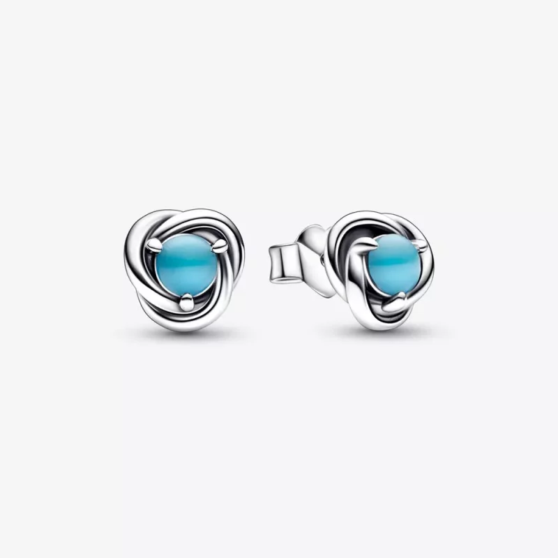(afbeelding voor) PANDORA December Turquoise Blauwe Eeuwige Cirkel Oorknopjes - 292335C02