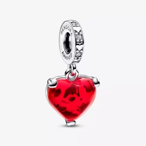 PANDORA Disney Mickey & Minnie Mouse Kiss Rode Murano Glazen Bedel - 792522C01 (afbeelding voor) PANDORA Disney Mickey & Minnie Mouse Kiss Rode Murano Glazen Bedel - 792522C01