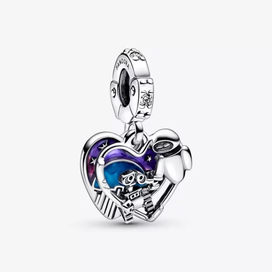 (afbeelding voor) PANDORA Disney Pixar Wall-E & Eve Glow-in-the-dark Dangle Charm - 792518C01