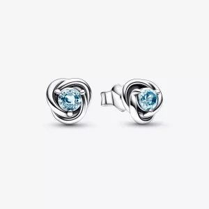 (afbeelding voor) PANDORA Maart Zee Aqua Blauwe Eeuwigheid Cirkel Oorknopjes - 292334C09