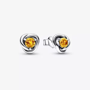 (afbeelding voor) PANDORA November Honing Eeuwigheidskring Stud Oorbellen - 292334C04