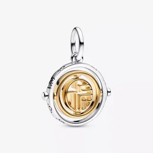 PANDORA Twee-tone Fu Draaiende Bedel - 762536C00 (afbeelding voor) PANDORA Twee-tone Fu Draaiende Bedel - 762536C00