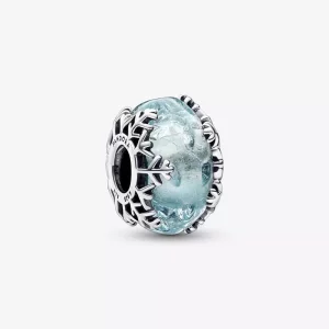 (afbeelding voor) PANDORA Winter Blauwe Sneeuwvlok Murano Bedel - 792377C00
