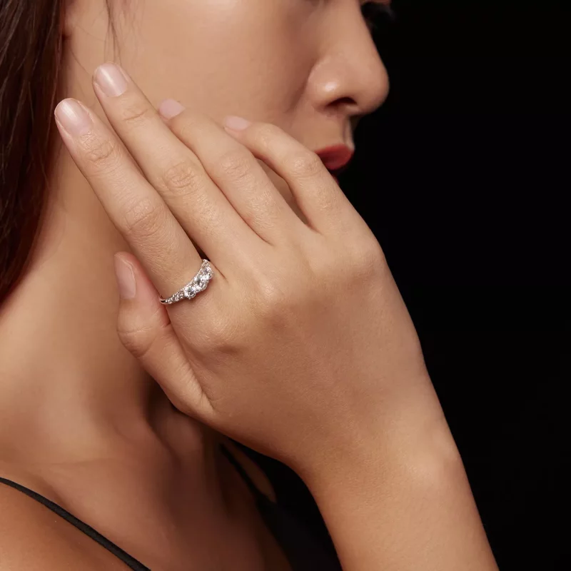 (afbeelding voor) Pandora Stijl 3 Stenen Ring - MSR009 - Bekijken 7