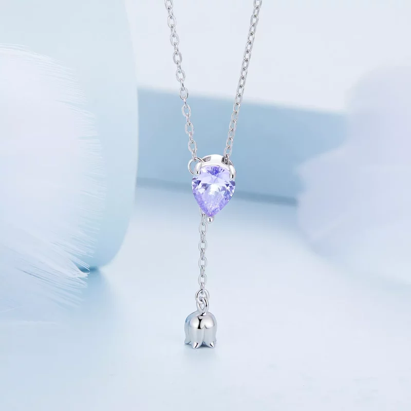 (afbeelding voor) Pandora Stijl Amethist Ketting - BSN271 - Bekijken 3
