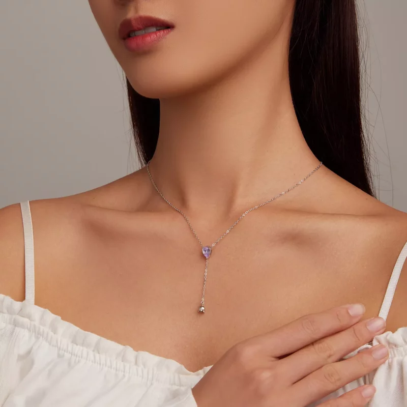(afbeelding voor) Pandora Stijl Amethist Ketting - BSN271 - Bekijken 6