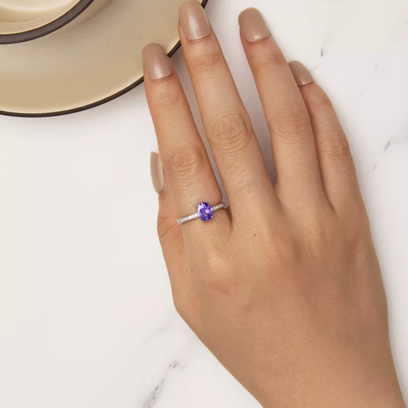 (afbeelding voor) Pandora Stijl Amethist Ring - BSR460-VT - Bekijken 5