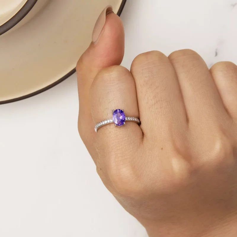 (afbeelding voor) Pandora Stijl Amethist Ring - BSR460-VT - Bekijken 6