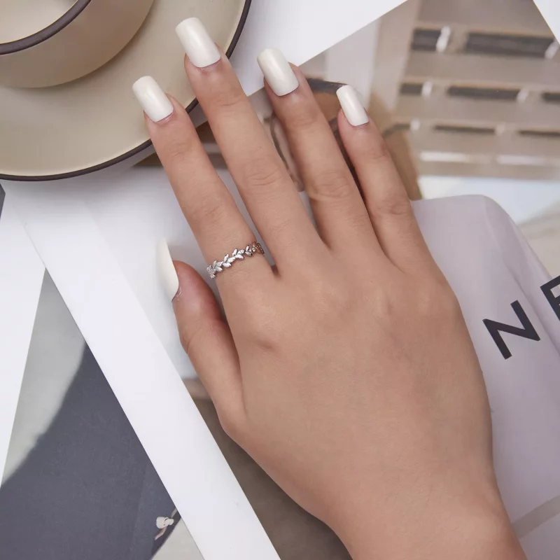 (afbeelding voor) Pandora Stijl Blad Ring - BSR306 - Bekijken 5