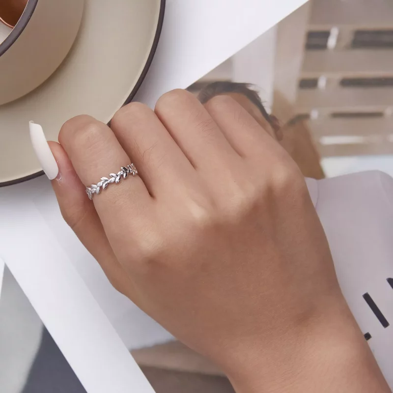 (afbeelding voor) Pandora Stijl Blad Ring - BSR306 - Bekijken 6