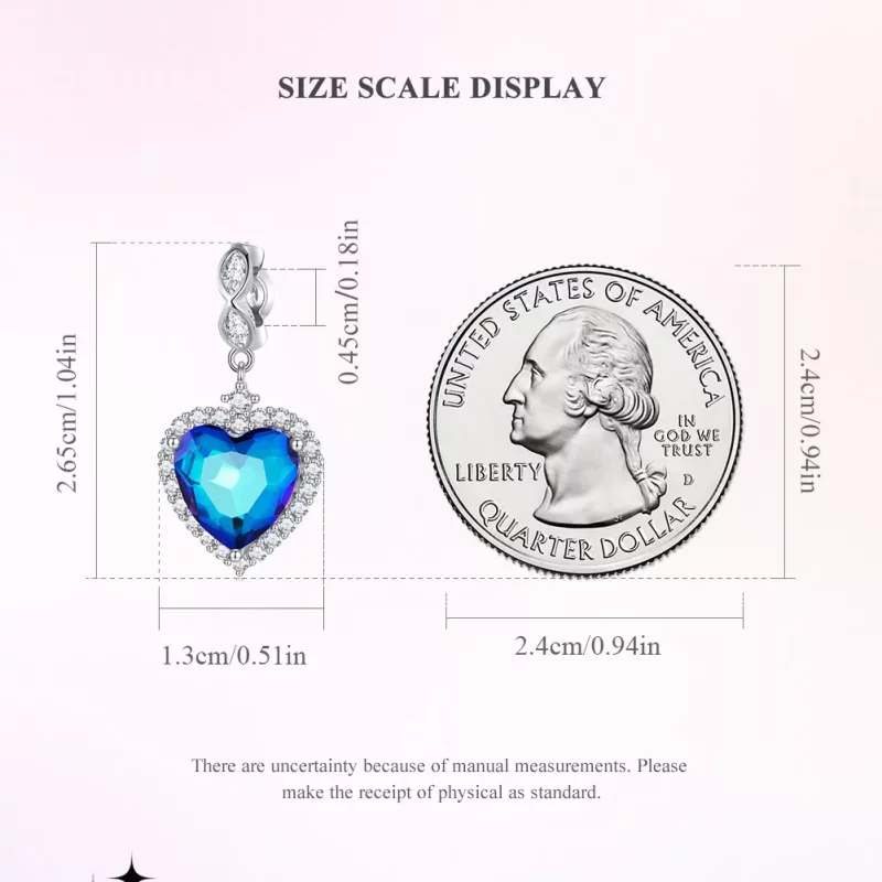 (afbeelding voor) Pandora Stijl Blauw Hart Bedel - BSC775 - Bekijken 5