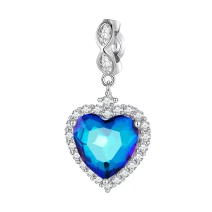 Pandora Stijl Blauw Hart Bedel - BSC775 (afbeelding voor) Pandora Stijl Blauw Hart Bedel - BSC775