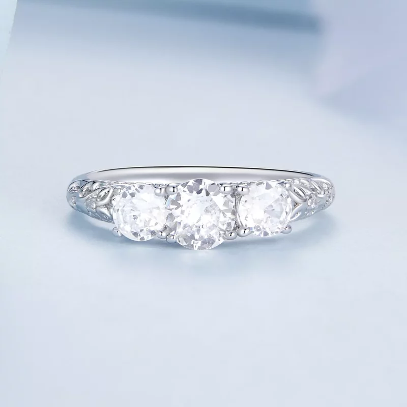 (afbeelding voor) Pandora stijl Drie Steen Ring - BSR318 - Bekijken 3