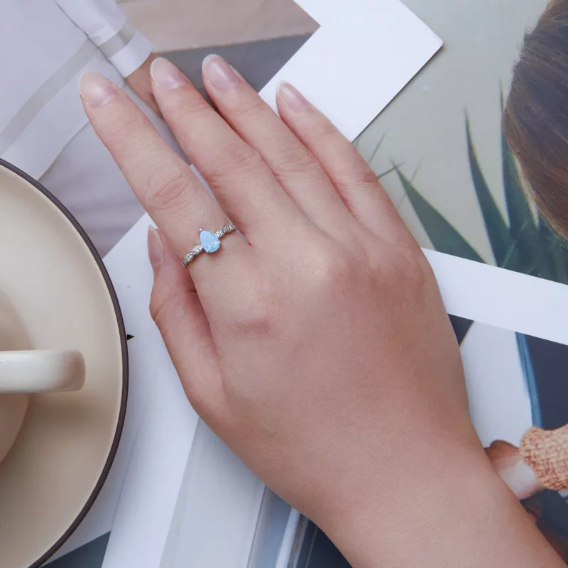 (afbeelding voor) Pandora Stijl Druppel Ring - BSR331 - Bekijken 4