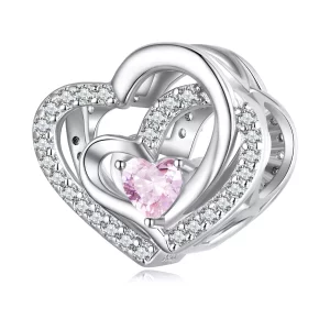(afbeelding voor) Pandora Stijl Dubbel Hart Bedel - BSC695