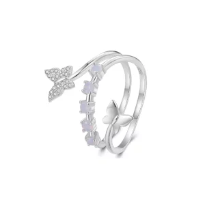 Pandora-stijl Dubbele Ring - BSR467-E (afbeelding voor) Pandora-stijl Dubbele Ring - BSR467-E