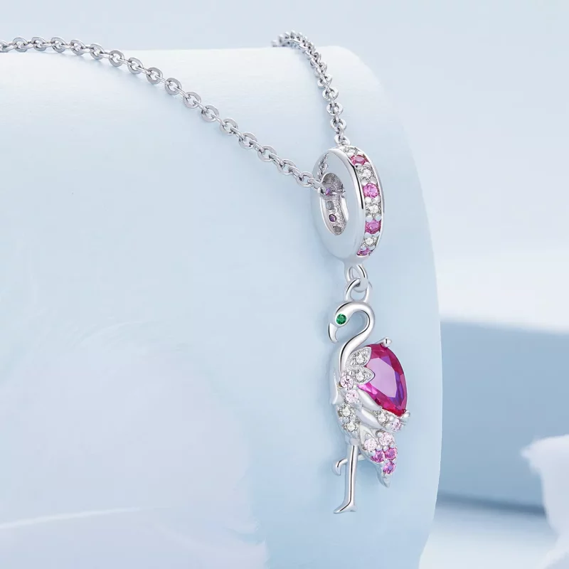 (afbeelding voor) Pandora-stijl Flamingo-bedel - BSC833 - Bekijken 2