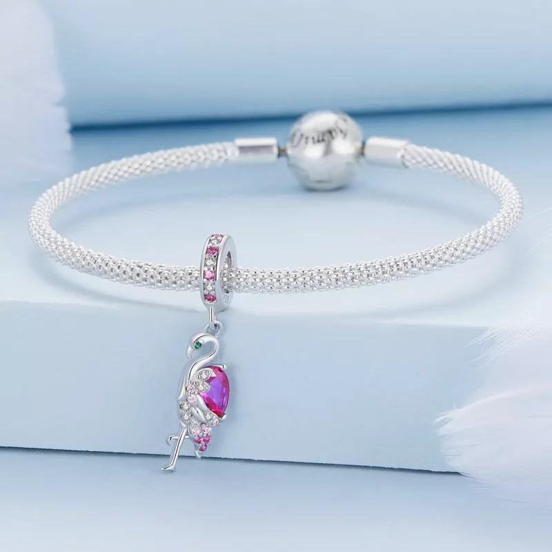 (afbeelding voor) Pandora-stijl Flamingo-bedel - BSC833 - Bekijken 3