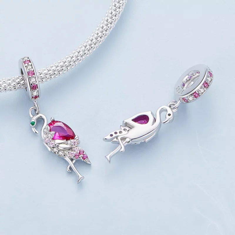 (afbeelding voor) Pandora-stijl Flamingo-bedel - BSC833 - Bekijken 4