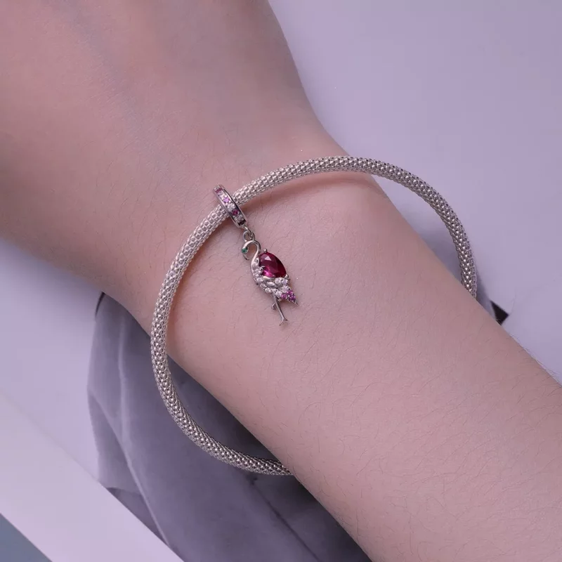(afbeelding voor) Pandora-stijl Flamingo-bedel - BSC833 - Bekijken 5