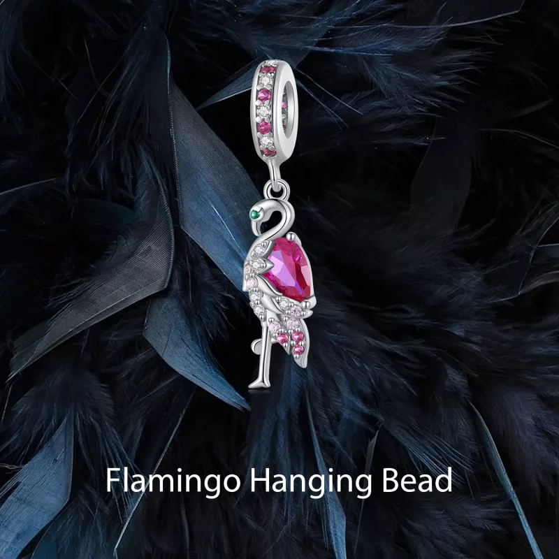 (afbeelding voor) Pandora-stijl Flamingo-bedel - BSC833 - Bekijken 6
