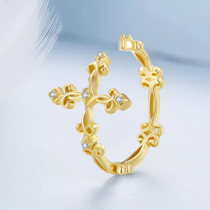 (afbeelding voor) Pandora-stijl geelgouden ring - BSR041-B - Bekijken 2